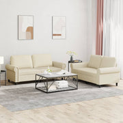Loungeset 2-delig kunstleer crème