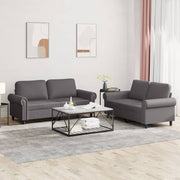 Loungeset 2-delig kunstleer grijs