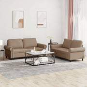 Loungeset 2-delig kunstleer cappuccino