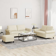 Loungeset 3-delig kunstleer crème