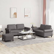 Loungeset 3-delig kunstleer grijs
