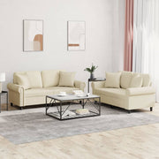 Loungeset 2-delig kunstleer crème 172x77x80 cm