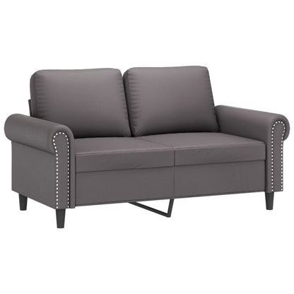 2-Delige Loungeset Kunstleer Grijs met kussens