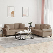 Loungeset 2-delig kunstleer cappuccino
