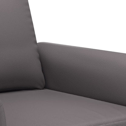 3-delige Loungeset met kussens kunstleer grijs