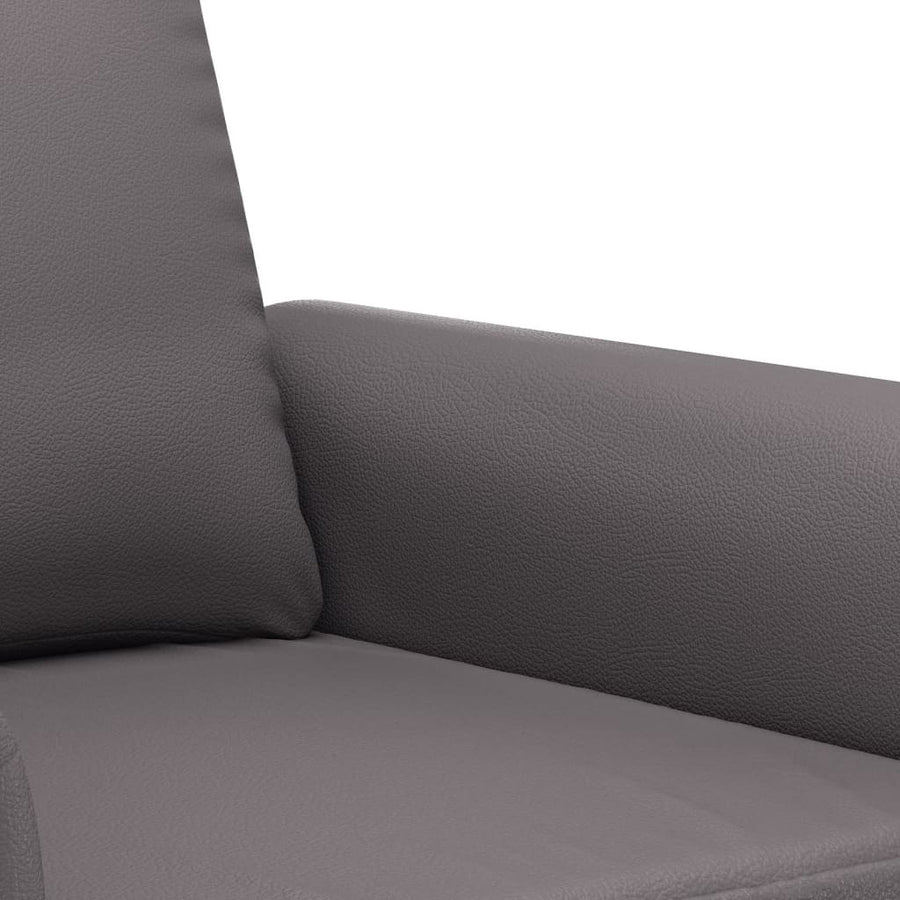 3-delige Loungeset met kussens kunstleer grijs