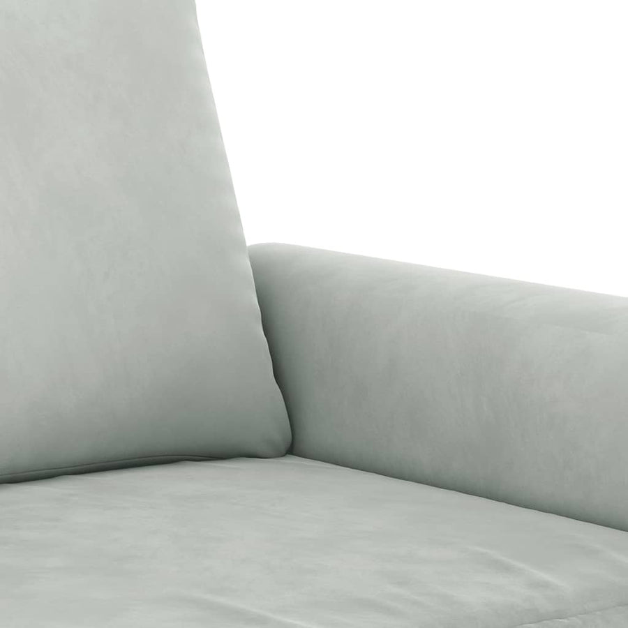 3-Delige Loungeset Fluweel Lichtgrijs met kussens