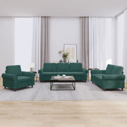 Loungeset 3-delig fluweel donkergroen