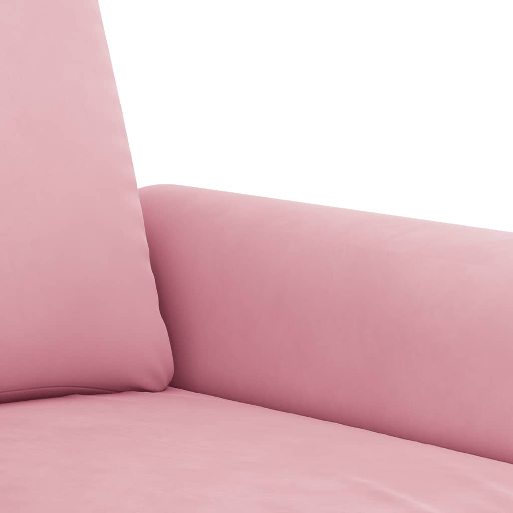 3-delige Loungeset met kussens fluweel roze Roze met kussens