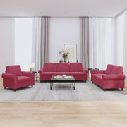 Loungeset 3-delig fluweel wijnrood