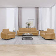 Loungeset 3-delig fluweel bruin