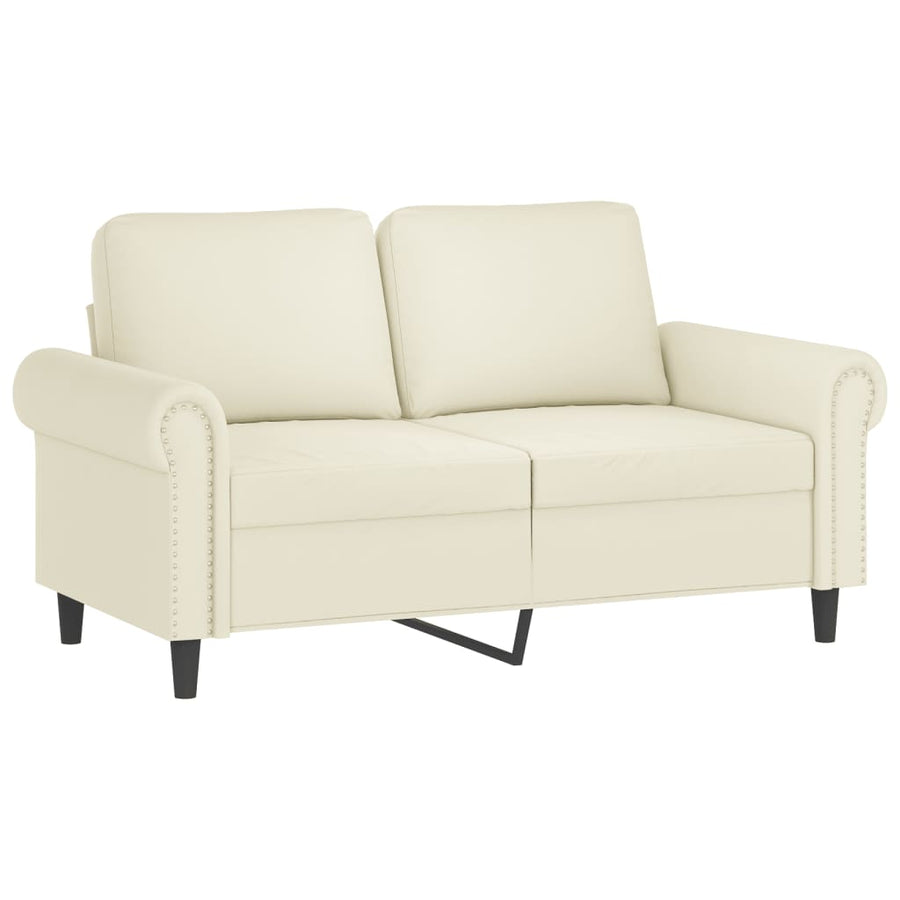 3-delige Loungeset met kussens fluweel crèmekleurig