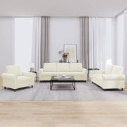 Loungeset 3-delig fluweel crèmekleurig