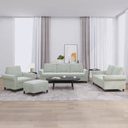 Loungeset 4-delig fluweel lichtgrijs