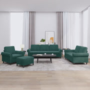 Loungeset 4-delig fluweel donkergroen