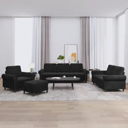 Loungeset 4-delig fluweel zwart