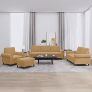 Loungeset 4-delig fluweel bruin