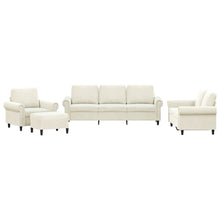 4-delige Loungeset met kussens fluweel crèmekleurig