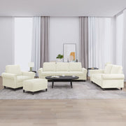 Loungeset 4-delig fluweel crèmekleurig