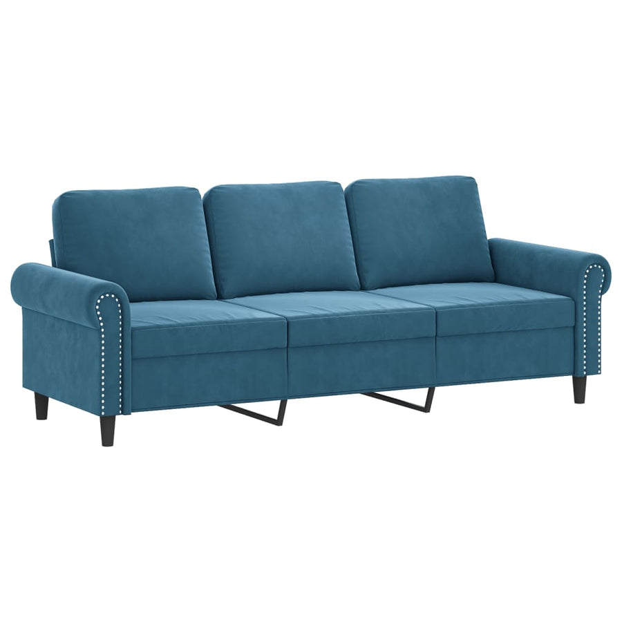 4-delige Loungeset met kussens fluweel blauw
