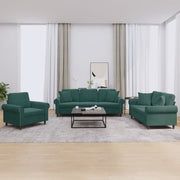Loungeset 3-delig fluweel donkergroen