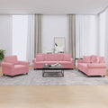 3-delige Loungeset met kussens fluweel roze