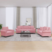 Loungeset 3-delig fluweel roze