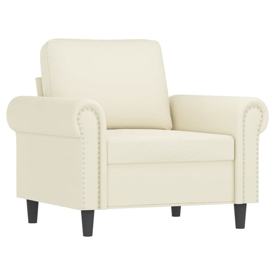 3-Delige Loungeset Fluweel Kleurig Crème met kussens