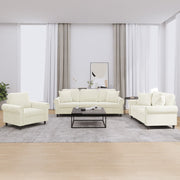 Loungeset 3-delig fluweel crèmekleurig