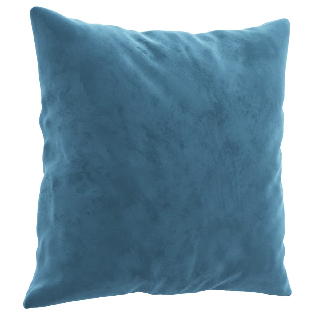 3-delige Loungeset met kussens fluweel blauw Blauw met kussens