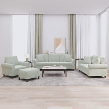 4-delige Loungeset met kussens fluweel lichtgrijs