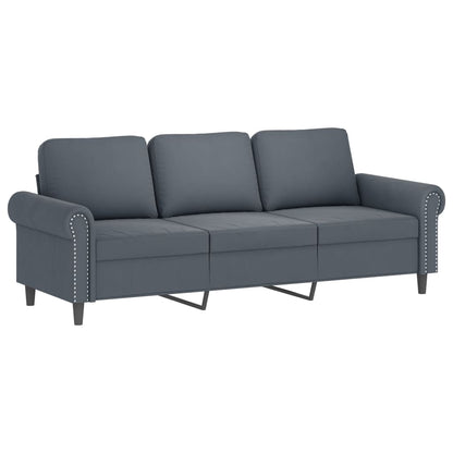 4-Delige Loungeset Met Kussens Fluweel Donkergrijs met kussens en voetenbankje