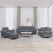 Loungeset 4-delig fluweel donkergrijs