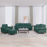 Loungeset 4-delig fluweel donkergroen