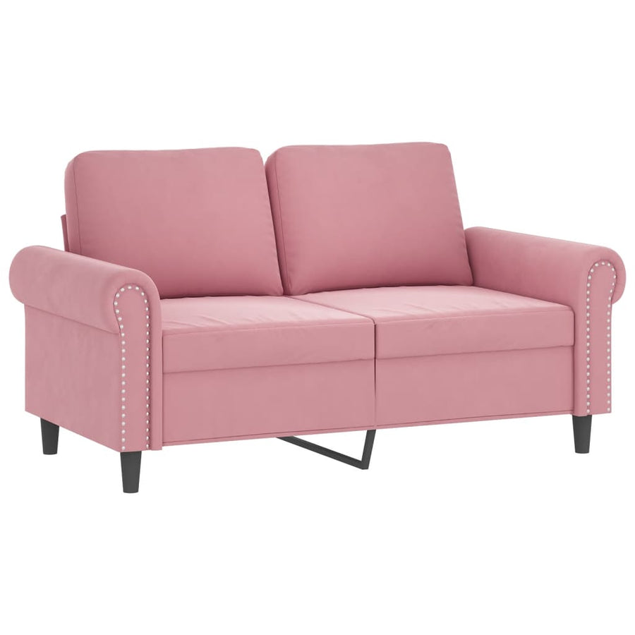 4-delige Loungeset met kussens fluweel roze