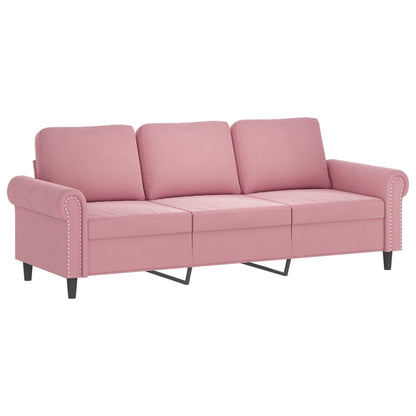 4-delige Loungeset met kussens fluweel roze