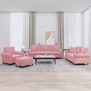 Loungeset 4-delig fluweel roze