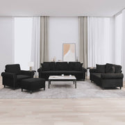 Loungeset 4-delig fluweel zwart