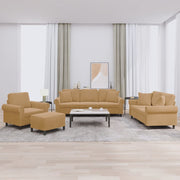 Loungeset 4-delig fluweel bruin