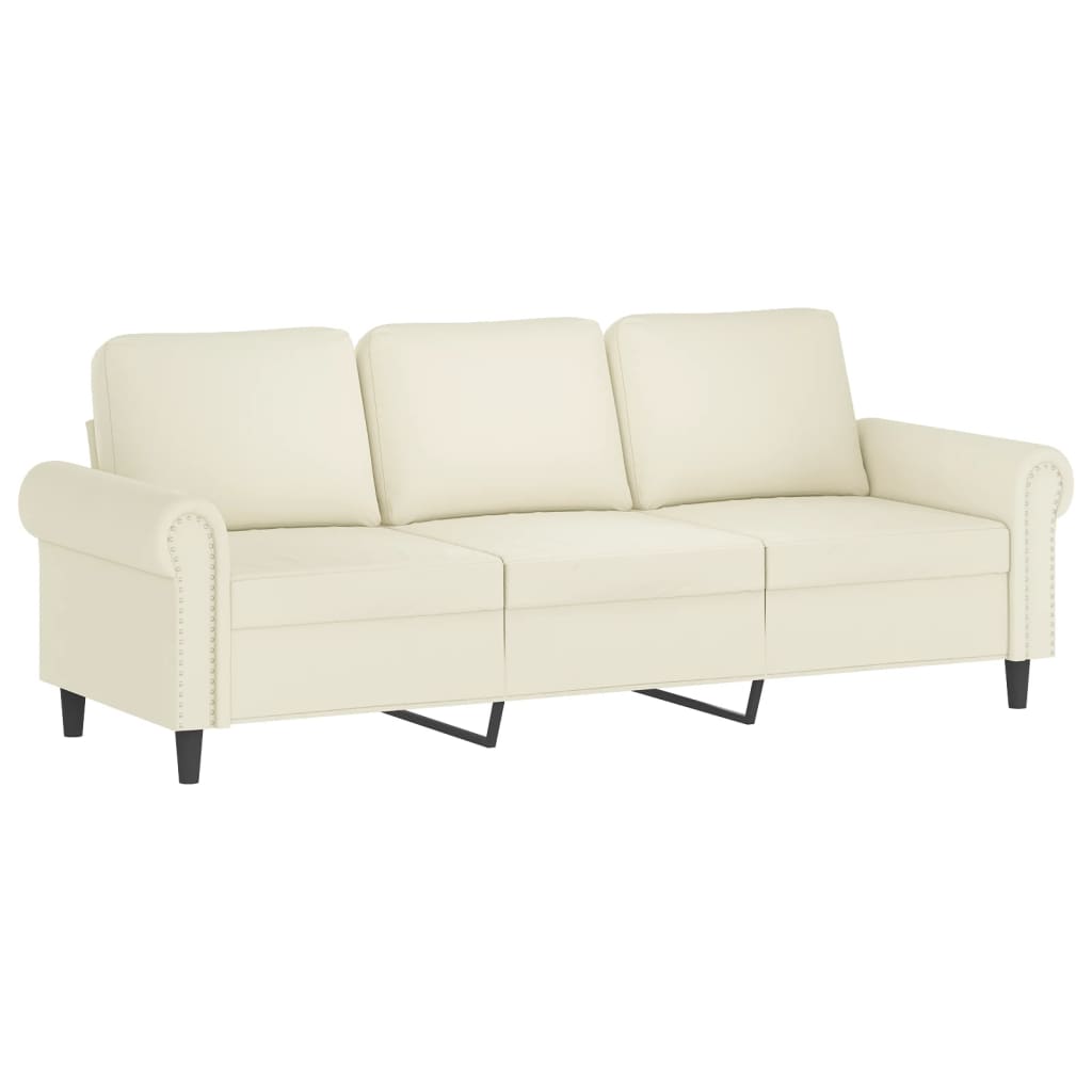 4-delige Loungeset met kussens fluweel crèmekleurig