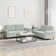 Loungeset 2-delig fluweel lichtgrijs 152x77x80 cm