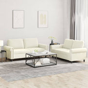 Loungeset 2-delig fluweel crèmekleurig
