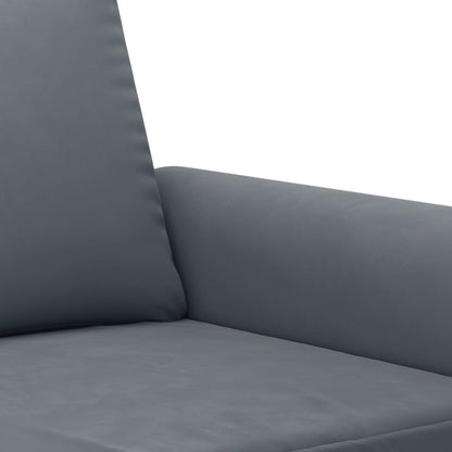 3-delige Loungeset met kussens fluweel donkergrijs Donkergrijs met kussens en voetenbankje