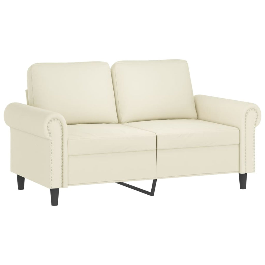 3-delige Loungeset met kussens fluweel crèmekleurig