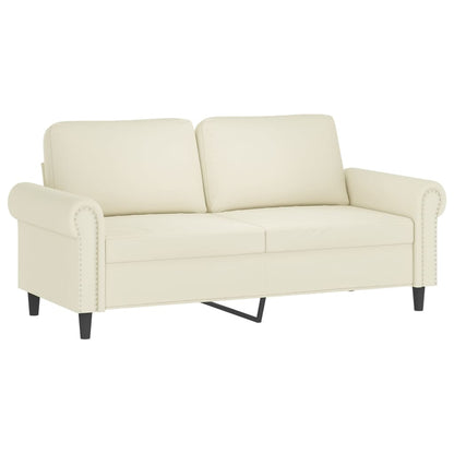 3-delige Loungeset met kussens fluweel crèmekleurig
