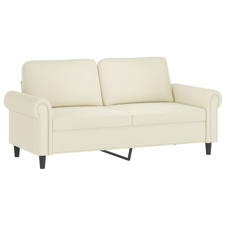 3-delige Loungeset met kussens fluweel crèmekleurig
