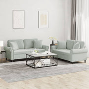 Loungeset 2-delig fluweel lichtgrijs 152x77x80 cm