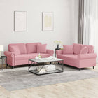 2-Delige Loungeset Fluweel Roze met kussens