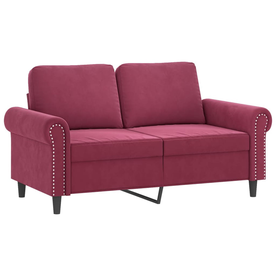 2-Delige Loungeset Fluweel Wijnrood met kussens