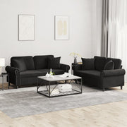 Loungeset 2-delig fluweel zwart